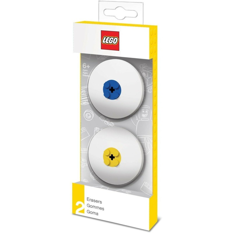 LEGO CLASSIC 5005108 GOMME PER CANCELLARE BLU E GIALLA 2PZ GOMMA
