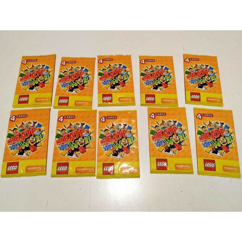 LEGO 10 BUSTINE DA 4 CARTE - 4 CARDS CREATE THE WORLD - OGNI BUSTINA HA 4 CARTE