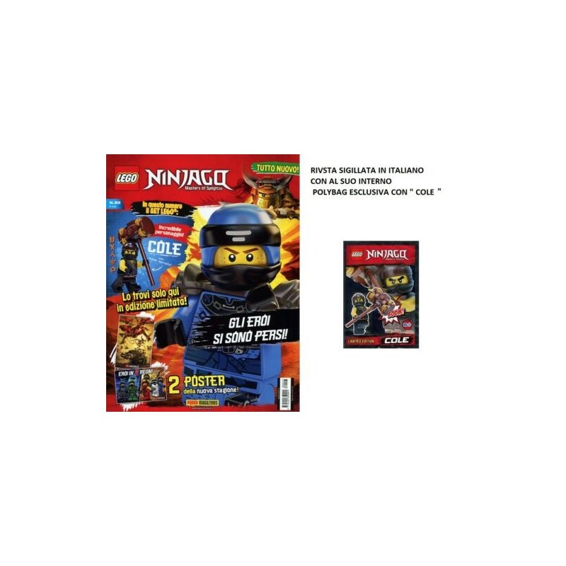 LEGO NINJAGO RIVISTA MAGAZINE N. 23 IN ITALIANO + POLYBAG COLE NUOVO SIGILLATO
