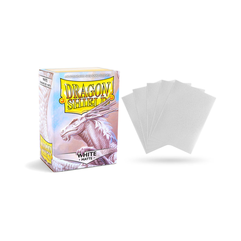 DECK DRAGON SHIELD MATTE SLEEVES WHITE (100 BUSTINE BIANCO) 63X88MM - BF11005 DECK DRAGON SHIELD MATTE SLEEVES WHITE (100 BUSTINE BIANCO) 63X88MM - BF11005