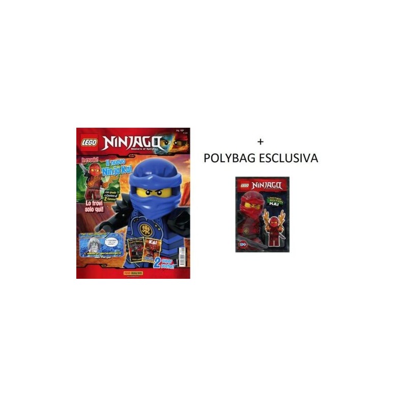 LEGO NINJAGO RIVISTA MAGAZINE NR. 17 IN ITALIANO + POLYBAG KAI NUOVO SIGILLATO