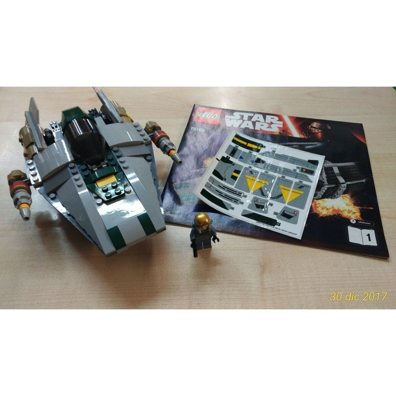 LEGO 75150 A-WING STAR FIGHTER + ISTRUZIONI + A-WING PILOT MINIFIGURE + ADESIVI