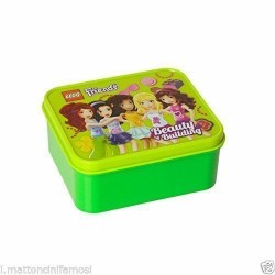 LEGO STORAGE SCATOLA CONTENITORE FRIENDS PORTA MERENDA VERDE 16X14X7CM