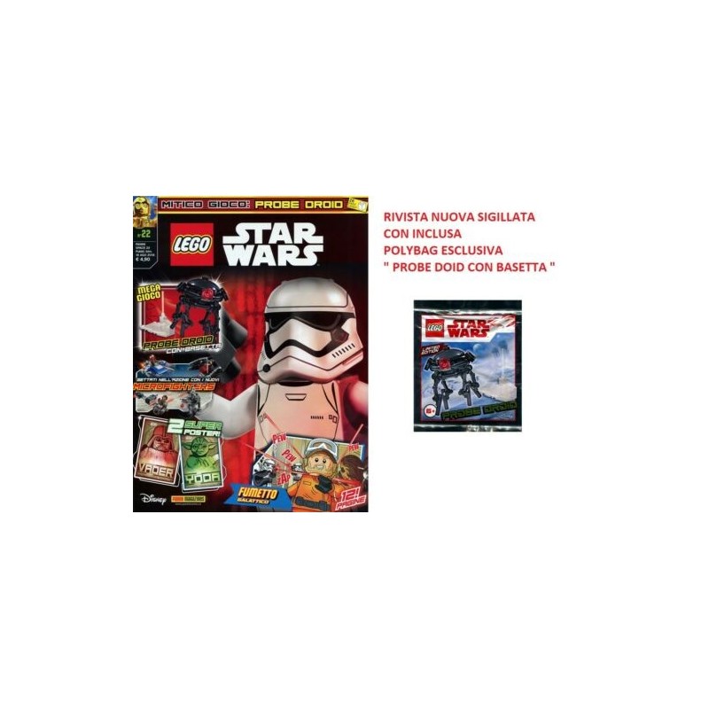 LEGO STAR WARS RIVISTA MAGAZINE N. 22 IN ITALIANO + POLYBAG PROBE DROID NUOVO...