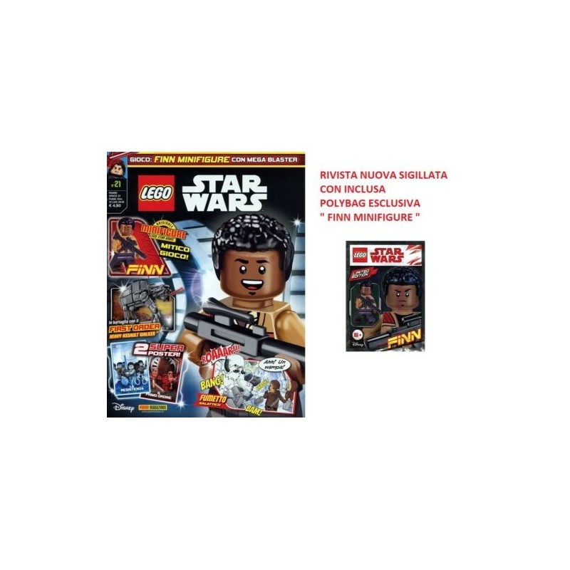 LEGO STAR WARS RIVISTA MAGAZINE N. 21 IN ITALIANO + POLYBAG FINN NUOVO SIGILLATO