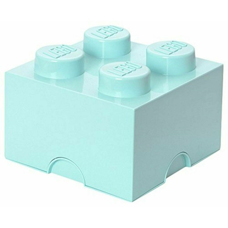 LEGO STORAGE SCATOLA CONTENITORE GIGANTE AZZURRO ACQUA 2X2 PORTA MATTONCINI CIBO