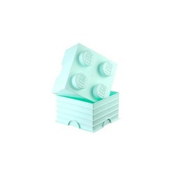 LEGO STORAGE SCATOLA CONTENITORE GIGANTE AZZURRO ACQUA 2X2 PORTA MATTONCINI CIBO