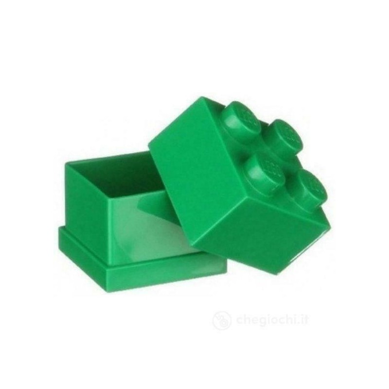 LEGO CONTENITORE VERDE GREEN 2X2 LUNCH MINI BOX BATTESIMO COMUNIONE CONFETTI