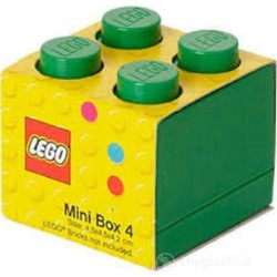 LEGO CONTENITORE VERDE GREEN 2X2 LUNCH MINI BOX BATTESIMO COMUNIONE CONFETTI