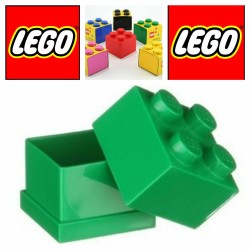 LEGO CONTENITORE VERDE GREEN 2X2 LUNCH MINI BOX BATTESIMO COMUNIONE CONFETTI