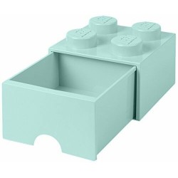 LEGO STORAGE GIGANTE 2X2 AZZURRO ACQUA CON CASSETTO - CASSETTI