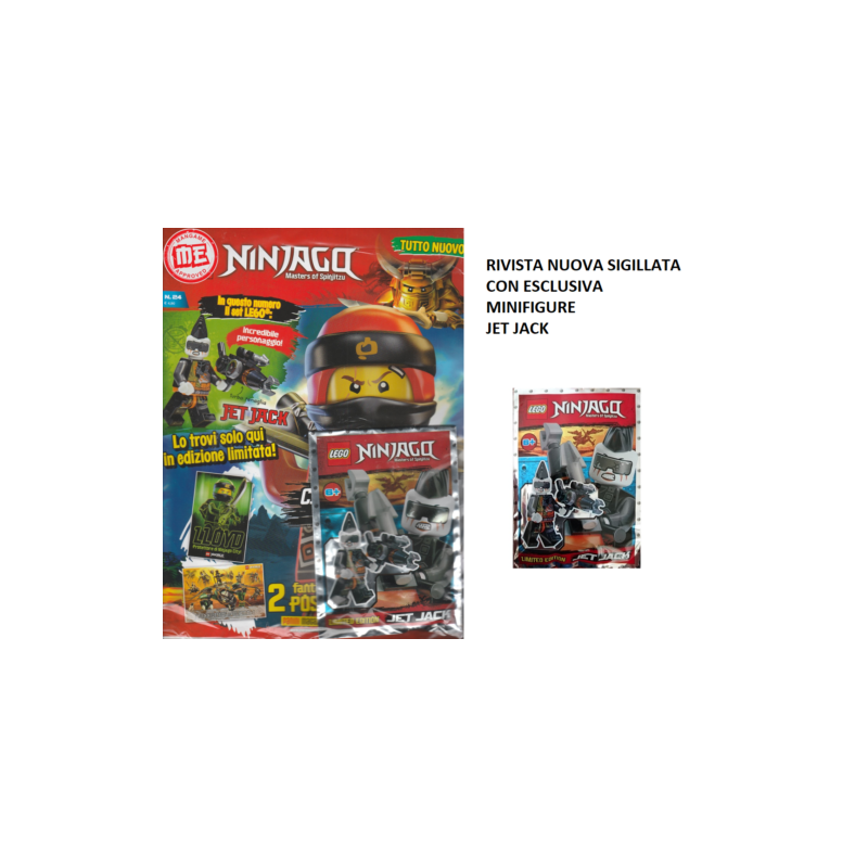 LEGO NINJAGO RIVISTA MAGAZINE N. 24 IN ITALIANO + POLYBAG JET JACK NUOVO SIGI...