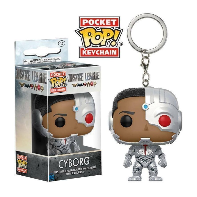  CYBORG POCKET FUNKO POP KEYCHAIN JUSTICE LEAGUE MOVIE PORTACHIAVI 4 CM VINYL 