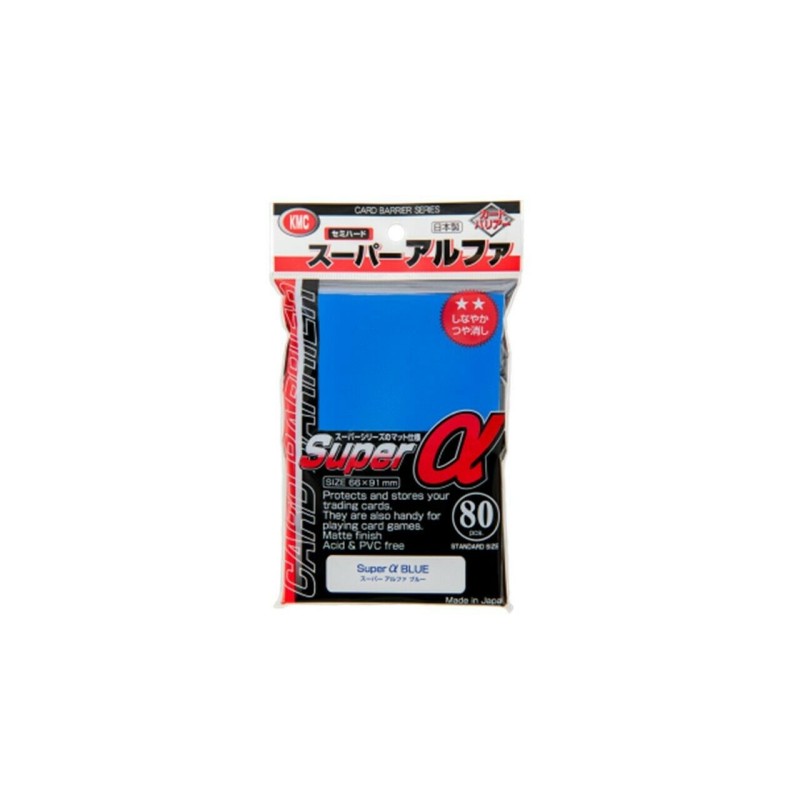 KMC Standard Sleeves - Super α (Alpha) Blue (80 Sleeves) BUSTINE 66X91mm KMC1768 KMC Standard Sleeves - Super α (Alpha) Blue (80 Sleeves) BUSTINE 66X91mm KMC1768