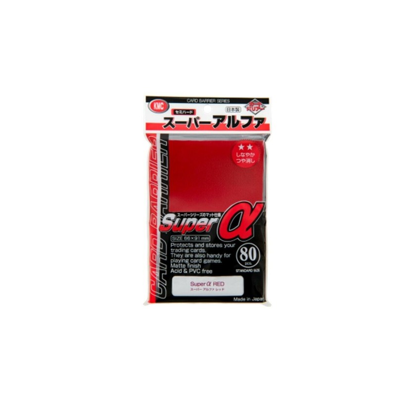 KMC Standard Sleeves - Super α (Alpha) Red (80 Sleeves) BUSTINE 66X91mm KMC1775 KMC Standard Sleeves - Super α (Alpha) Red (80 Sleeves) BUSTINE 66X91mm KMC1775