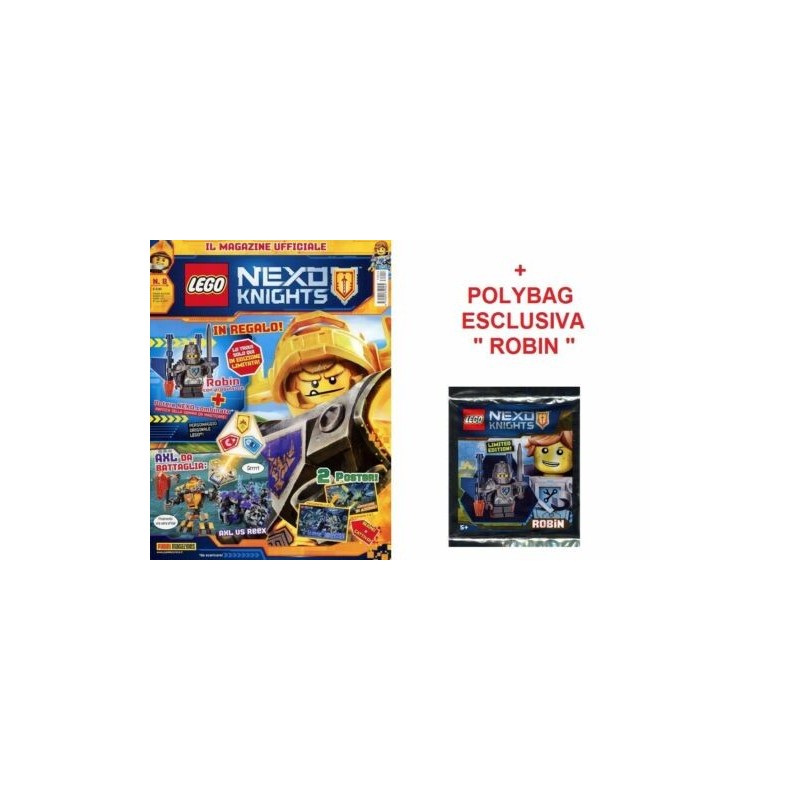 LEGO NEXO KNIGHTS RIVISTA MAGAZINE NR. 8 IN ITALIANO + POLYBAG ROBIN SIGILLATO LEGO NEXO KNIGHTS RIVISTA MAGAZINE NR. 8 IN ITALIANO + POLYBAG ROBIN SIGILLATO