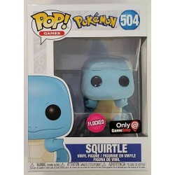 FUNKO POP 504 SQUIRTLE FLOCKED EXCLUSIVE GAME SHOP POKEMON VINYL FIGURE 10 CM