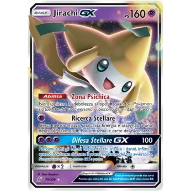 JIRACHI GX 79/236 SINTONIA MENTALE Pokémon CARTA RARA OLOGRAFICA ITALIANO MINT