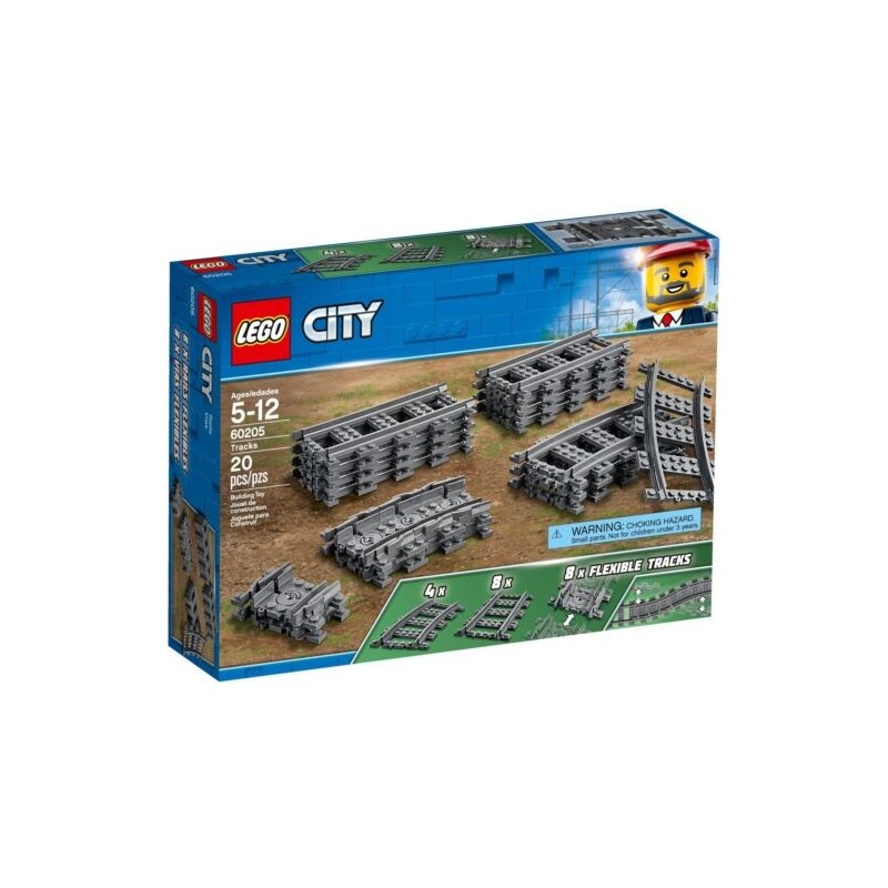 LEGO CITY TRAIN 60205 BINARI SET 2018