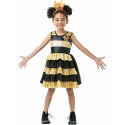 COSTUME CARNEVALE BAMBINA LOL SURPRISE QUEEN BEE DELUXE TAGLIA L 7-8 ANNI 128CM 