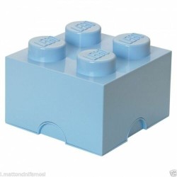 LEGO STORAGE SCATOLA CONTENITORE GIGANTE AZZURRO LIGHT BLU 2X2 PORTA MATTONCINI