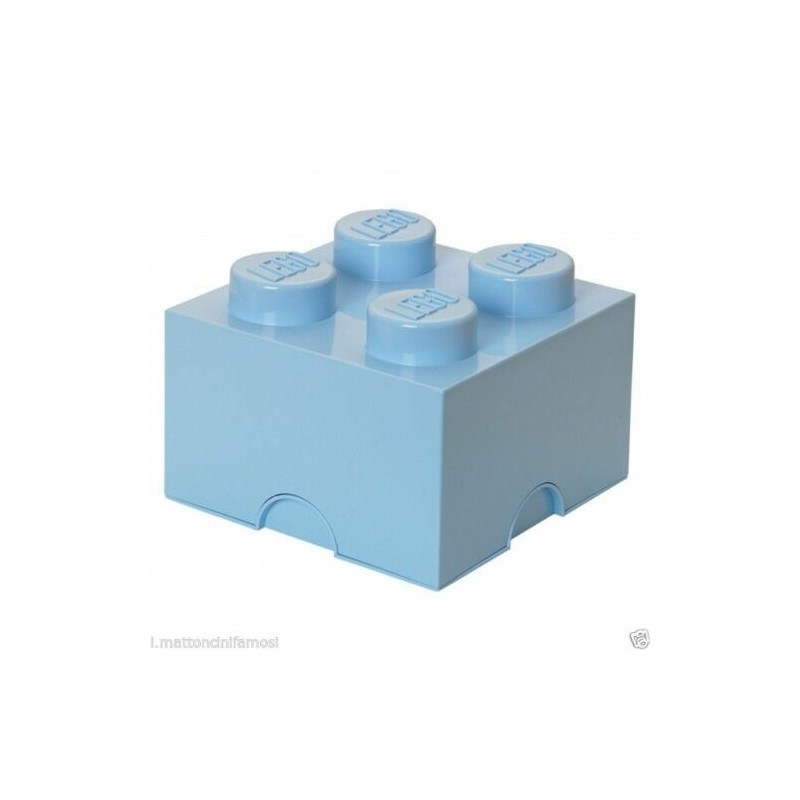 LEGO STORAGE SCATOLA CONTENITORE GIGANTE AZZURRO LIGHT BLU 2X2 PORTA MATTONCINI