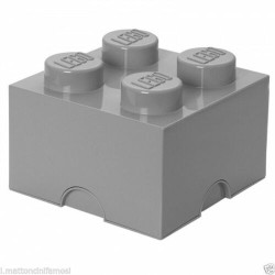LEGO STORAGE SCATOLA CONTENITORE GIGANTE GRIGIO 2X2 PORTA MATTONCINI MERENDACIBO