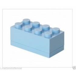 LEGO CONTENITORE AZZURRO 2X4 LUNCH MINI BOX BATTESIMO COMUNIONE CONFETTI