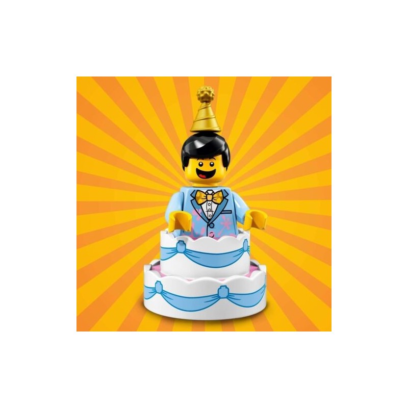 LEGO MINIFIGURES SERIE 18 71021 - 10 BIRTHDAY CAKE GUY ragazzo torta UNA MINI...