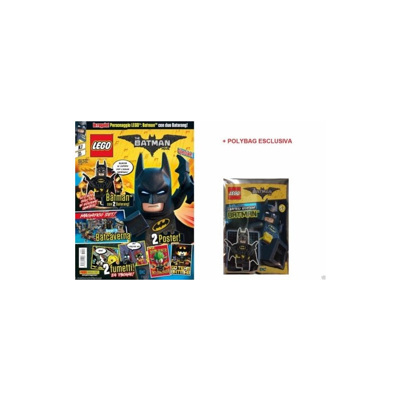 LEGO BATMAN THE MOVIE RIVISTA MAGAZINE NR 1 IN ITALIANO + POLYBAG BATMAN  CLASSIC