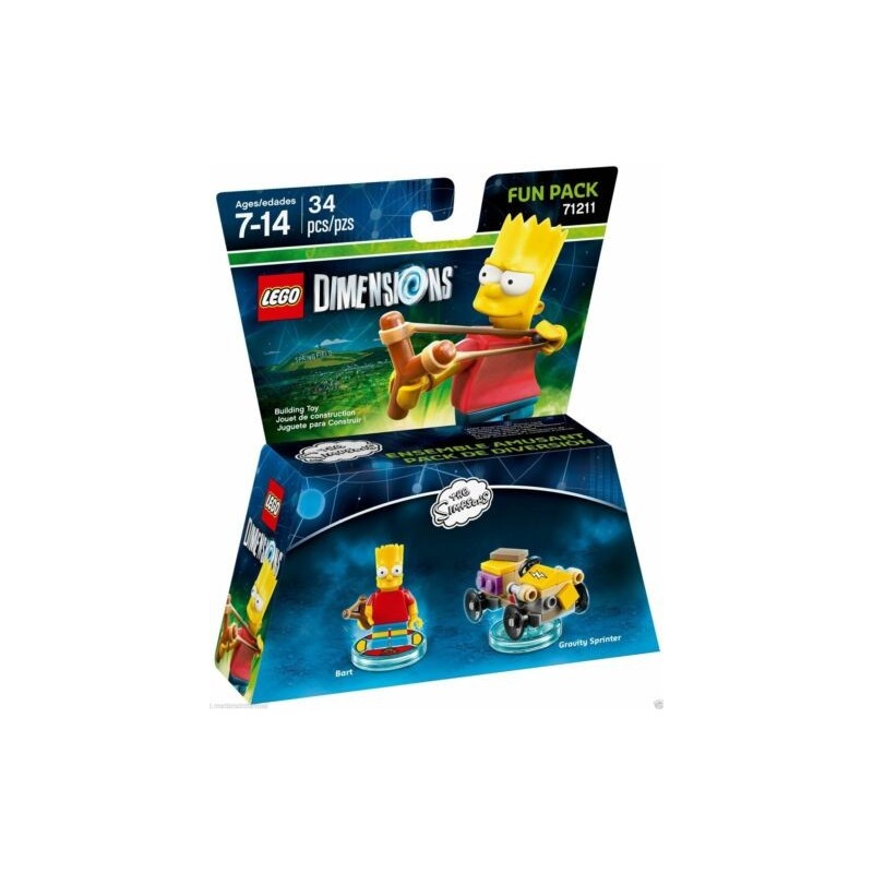 LEGO DIMENSIONS 71211 Fun Pack BART SIMPSON GRAVITY SPRINTER SUBITO DISPONIBILE