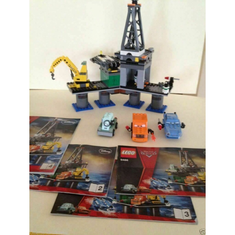 LEGO 9486 Oil Rig Escape PIATTAFORMA USATO COMPLETO CARS 2 DISNEY PIXAR