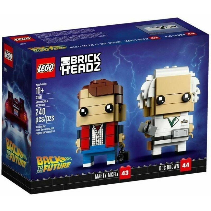 LEGO BRICKHEADZ 41611 RITORNO AL FUTURO MARTY MCFLY E DOC BROWN MAG 2018