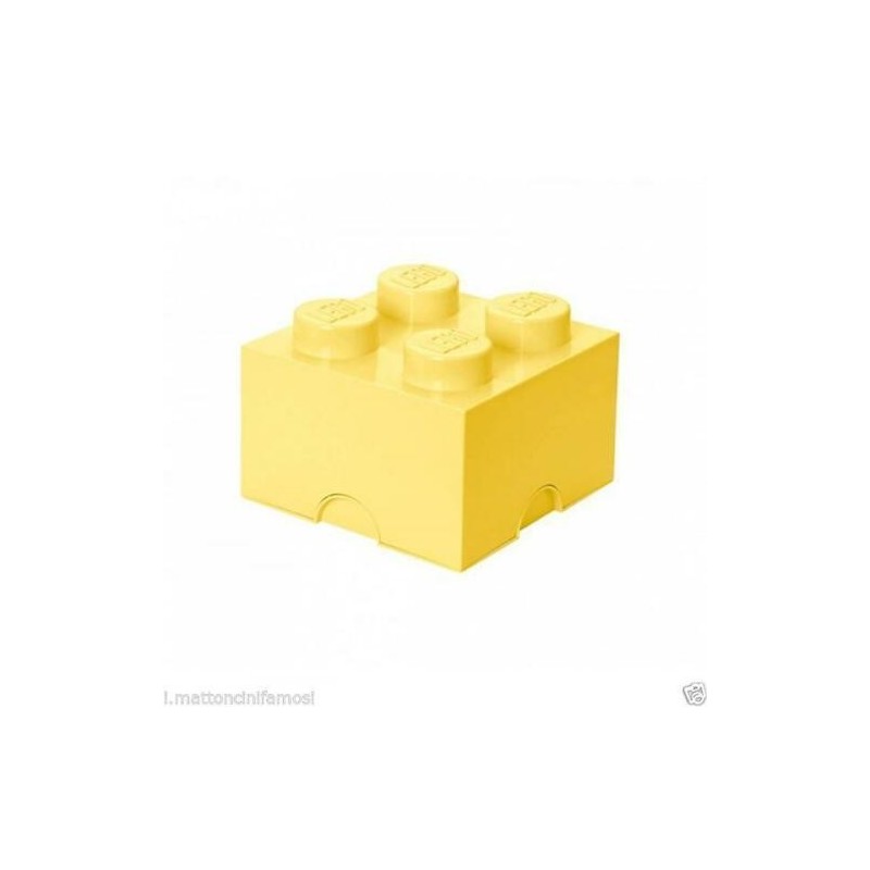 LEGO STORAGE SCATOLA CONTENITORE GIGANTE GIALLO LIGHT YELLOW 2X2 MATTONCINI