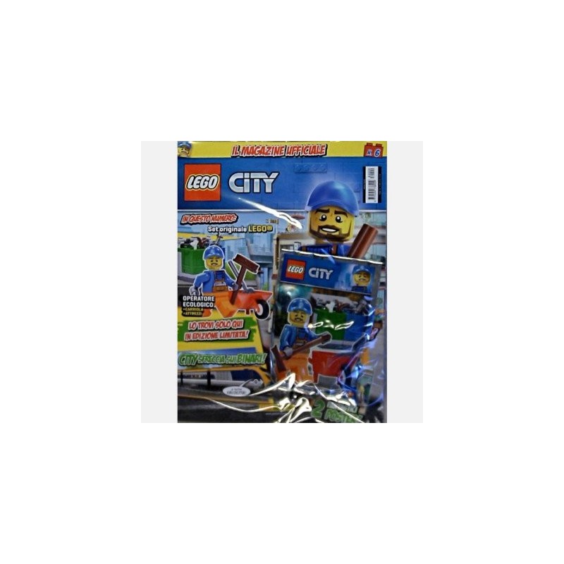 LEGO CITY RIVISTA MAGAZINE NR 6 IN ITALIANO + POLYBAG MINIFIGURE NUOVO SIGILLATO