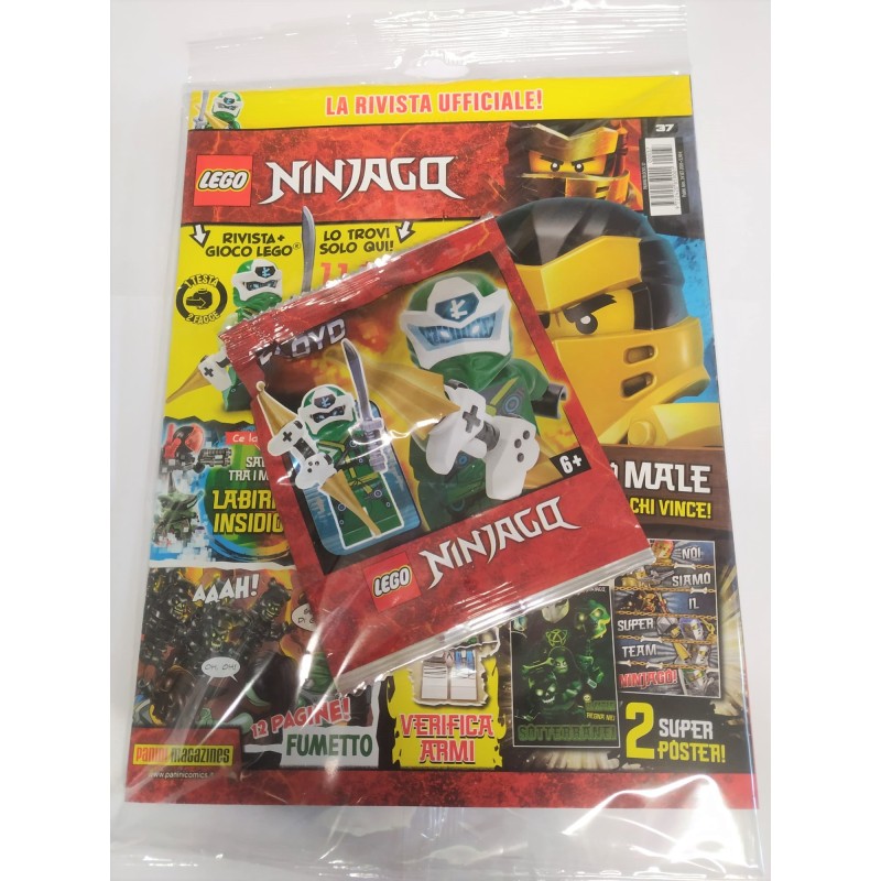 LEGO NINJAGO RIVISTA MAGAZINE NR. 37 IN ITALIANO + POLYBAG LLOYD PANINI