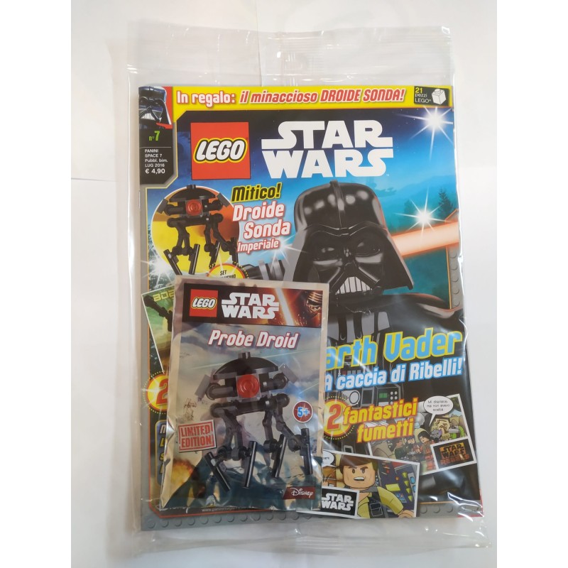 LEGO STAR WARS RIVISTA MAGAZINE NR. 7 IN ITALIANO + POLYBAG PROBE DROID