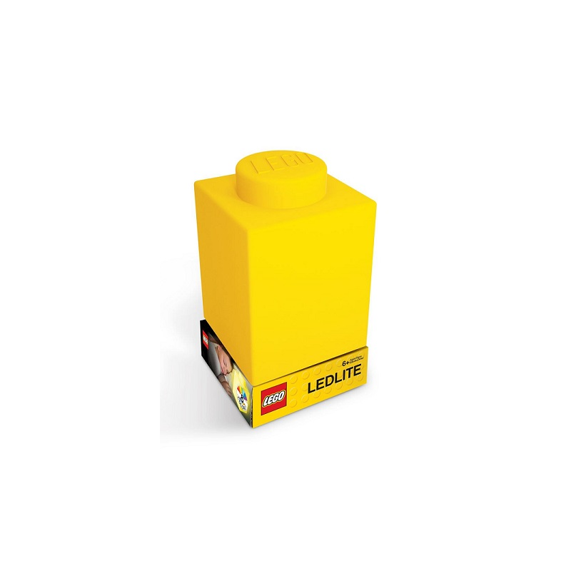 LAMPADA GIALLA SILICONE BRICK 100% NIGHT LIGHT WITH LED LITE - YELLOW LGL-LP42