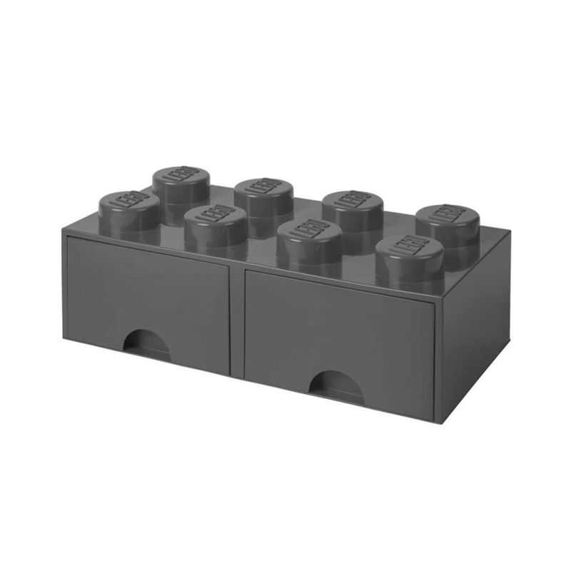 LEGO STORAGE SCATOLA CONTENITORE GIGANTE CON CASSETTO GRIGIO SCURO DARK GREY 2X4