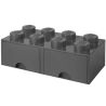 LEGO STORAGE SCATOLA CONTENITORE GIGANTE CON CASSETTO GRIGIO SCURO DARK GREY 2X4