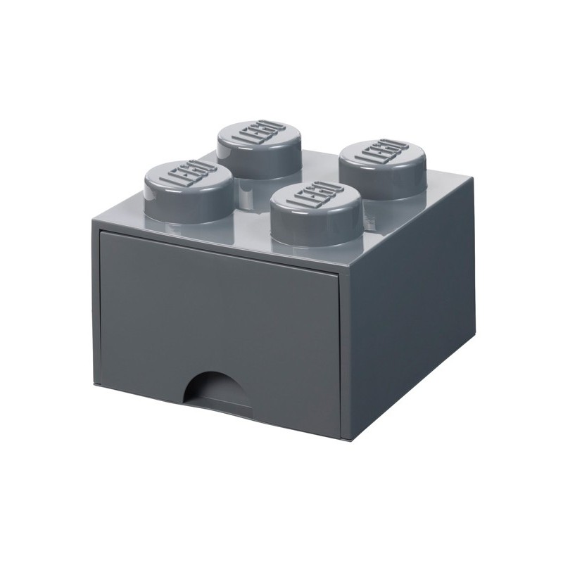 LEGO STORAGE SCATOLA CONTENITORE GIGANTE CON CASSETO GRIGIO SCURO DARK GREY 2X2