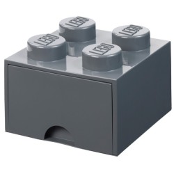 LEGO STORAGE SCATOLA CONTENITORE GIGANTE CON CASSETO GRIGIO SCURO DARK GREY 2X2