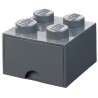 LEGO STORAGE SCATOLA CONTENITORE GIGANTE CON CASSETO GRIGIO SCURO DARK GREY 2X2