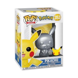 FUNKO POP GAMES 353 PIKACHU SILVER 25° ANNIVERSARIO POKEMON - 10 CM VINYL FIGURE