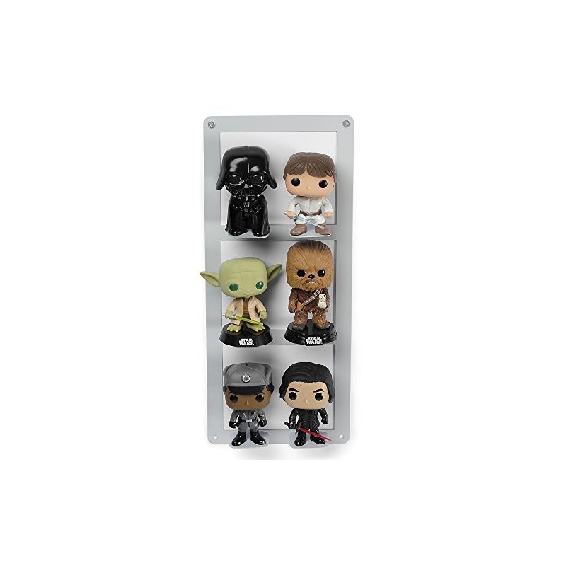 ESPOSITORE GRIGIO IN METALLO DA PARETE FUNKO POP 18,5X44 (6PZ) - Borangame