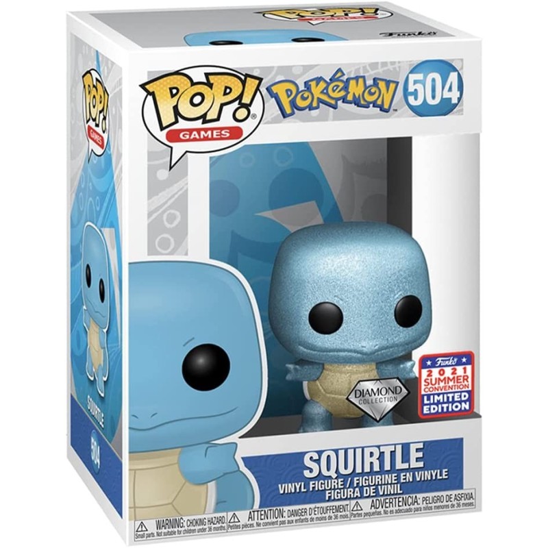 FUNKO POP 504 SQUIRTLE GLITTER DIAMOND COLLECTION 2021 SUMMER CONVENTION LIMITED