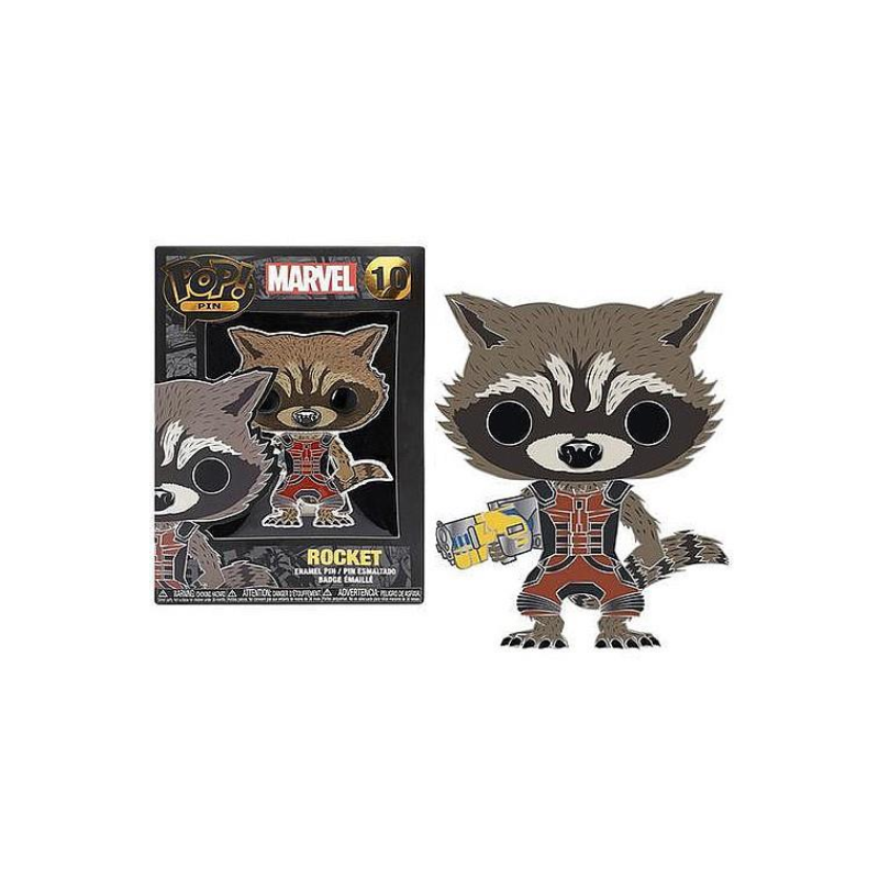 FUNKO POP PIN MARVEL 10 ROCKET - 10 CM SPILLA SMALTATA