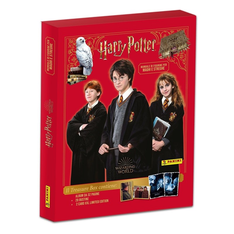 HARRY POTTER MANUALE DI FIGURINE PER MAGHI E STREGHE COFANETTO RED TREASURE  BOX - ALBUM+20 BUSTINE+CARD - € 19.9