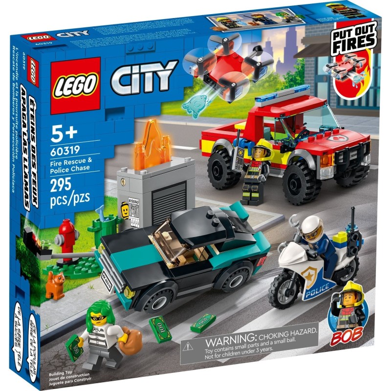 LEGO 60319 CITY SOCCORSO ANTINCENDIO E INSEGUIMENTO DELLA POLIZIA GENNAIO 2022