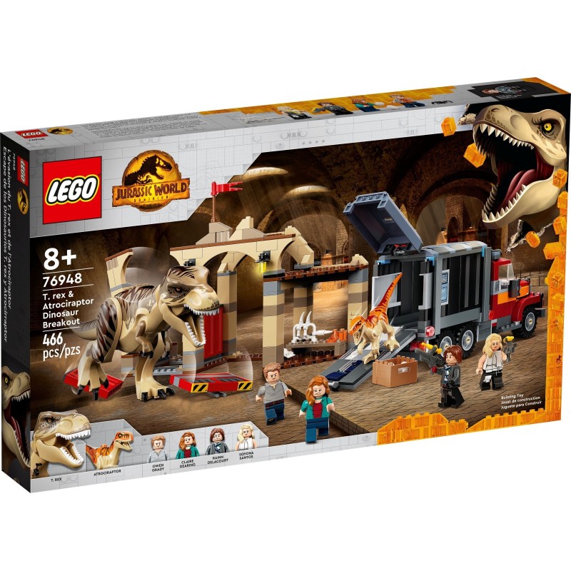 LEGO 76948 JURASSIC WORLD LA FUGA DEL T. REX E DELL’ATROCIRAPTOR APRILE 2022